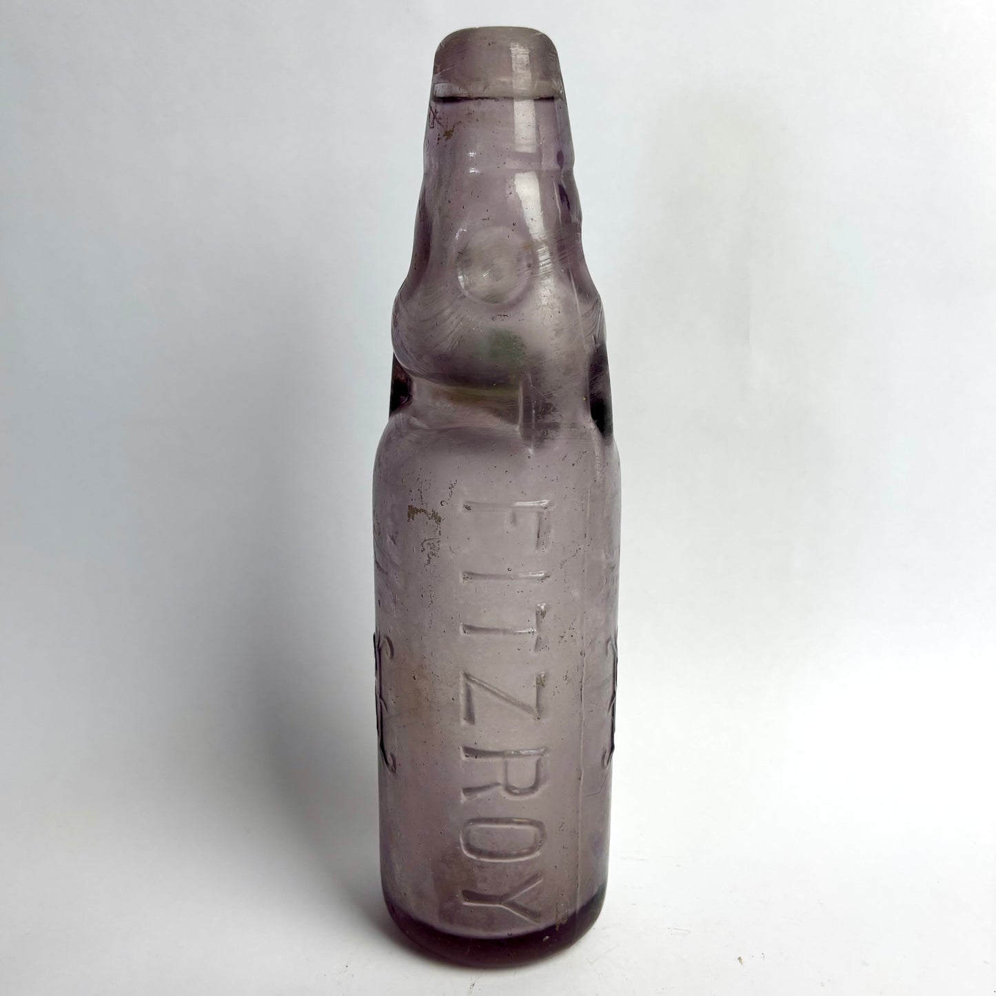 R. Harrison Fitzroy Crown Seal Bottle – Amethyst Glass – RH Monogram – Victoria c1900