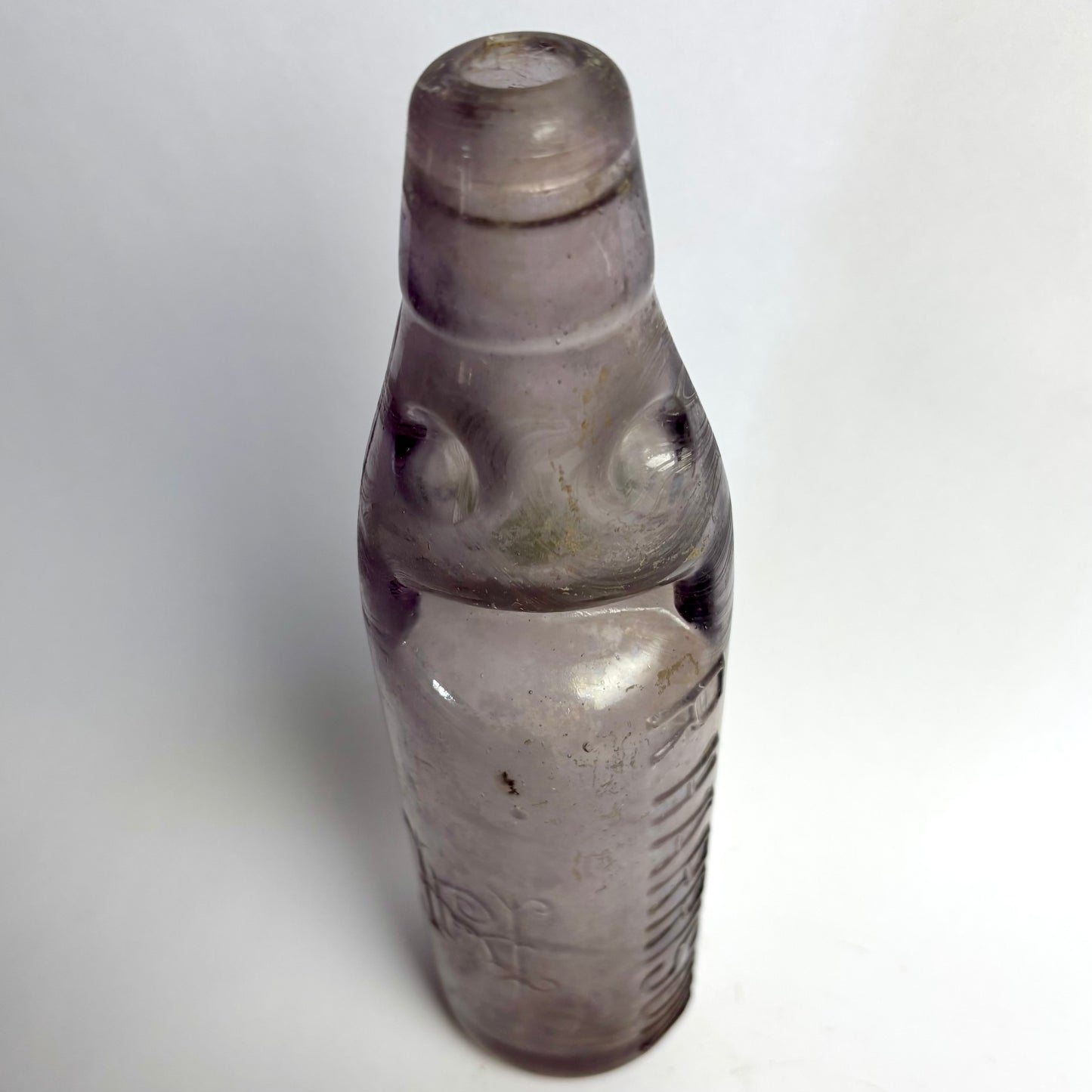 R. Harrison Fitzroy Crown Seal Bottle – Amethyst Glass – RH Monogram – Victoria c1900