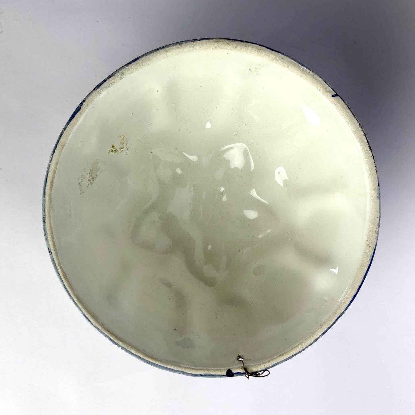 Vintage Blue & White Hand-Painted Wall Bowl – Mediterranean Ceramic Hanging Plate