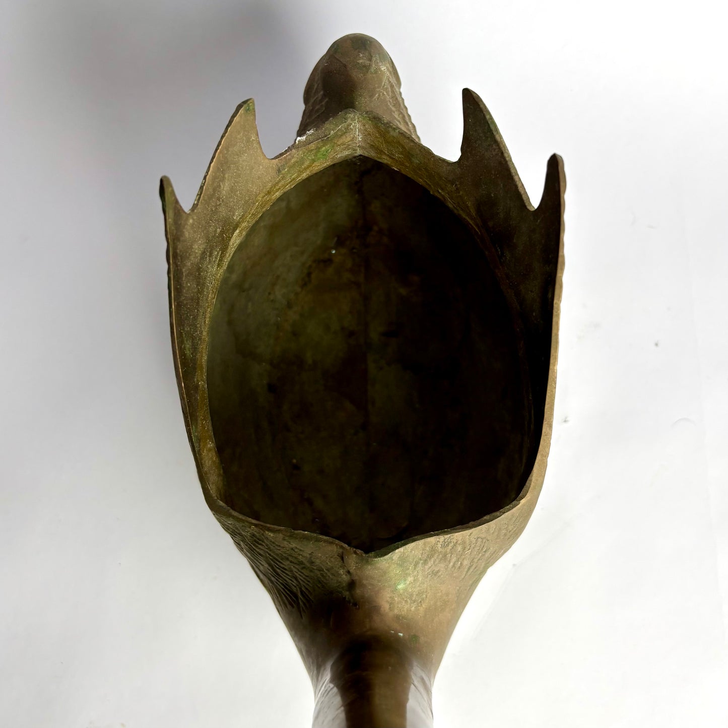 Vintage Solid Brass Swan Planter / Vase – 31.5 cm