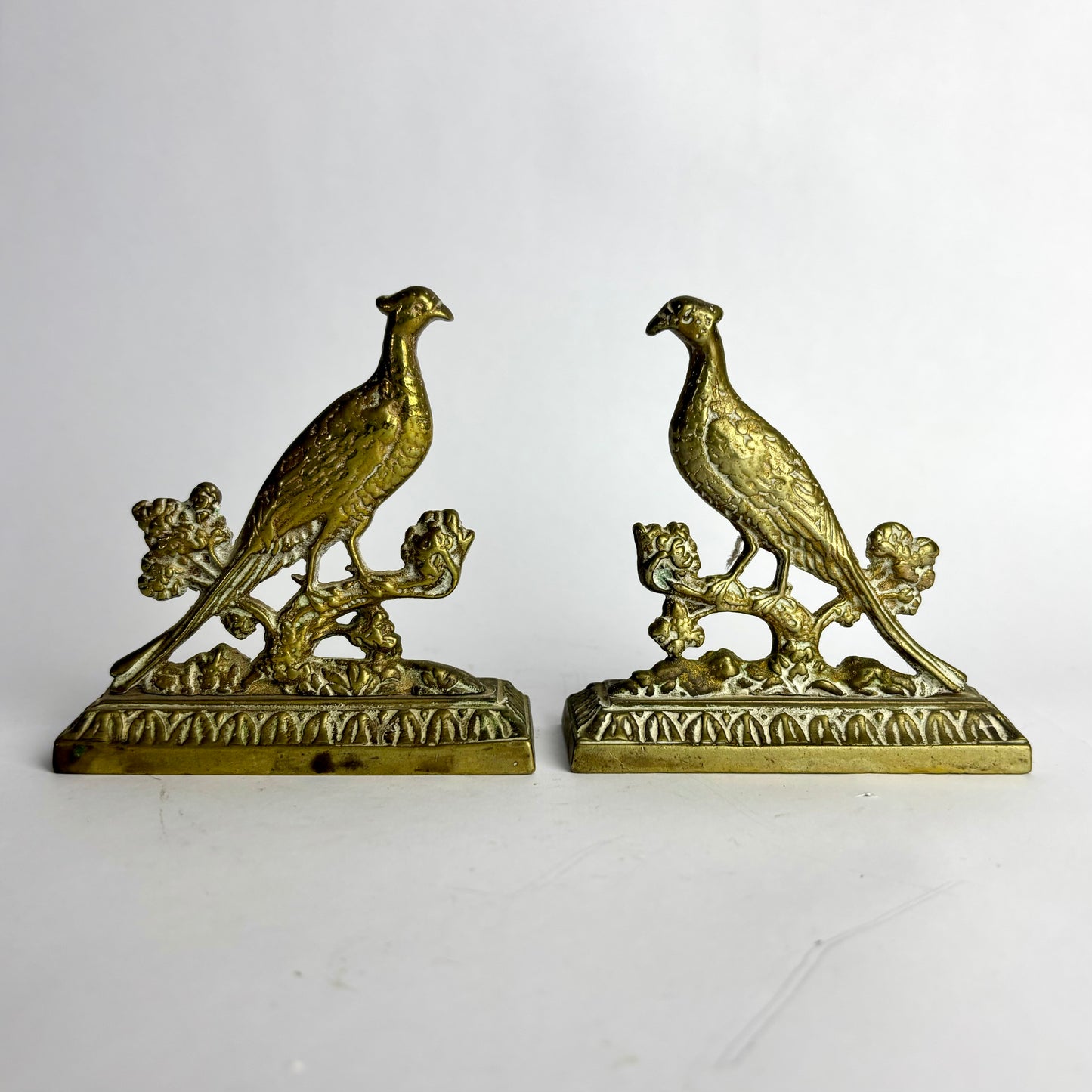 Vintage Brass Pheasant Bookends (Small)