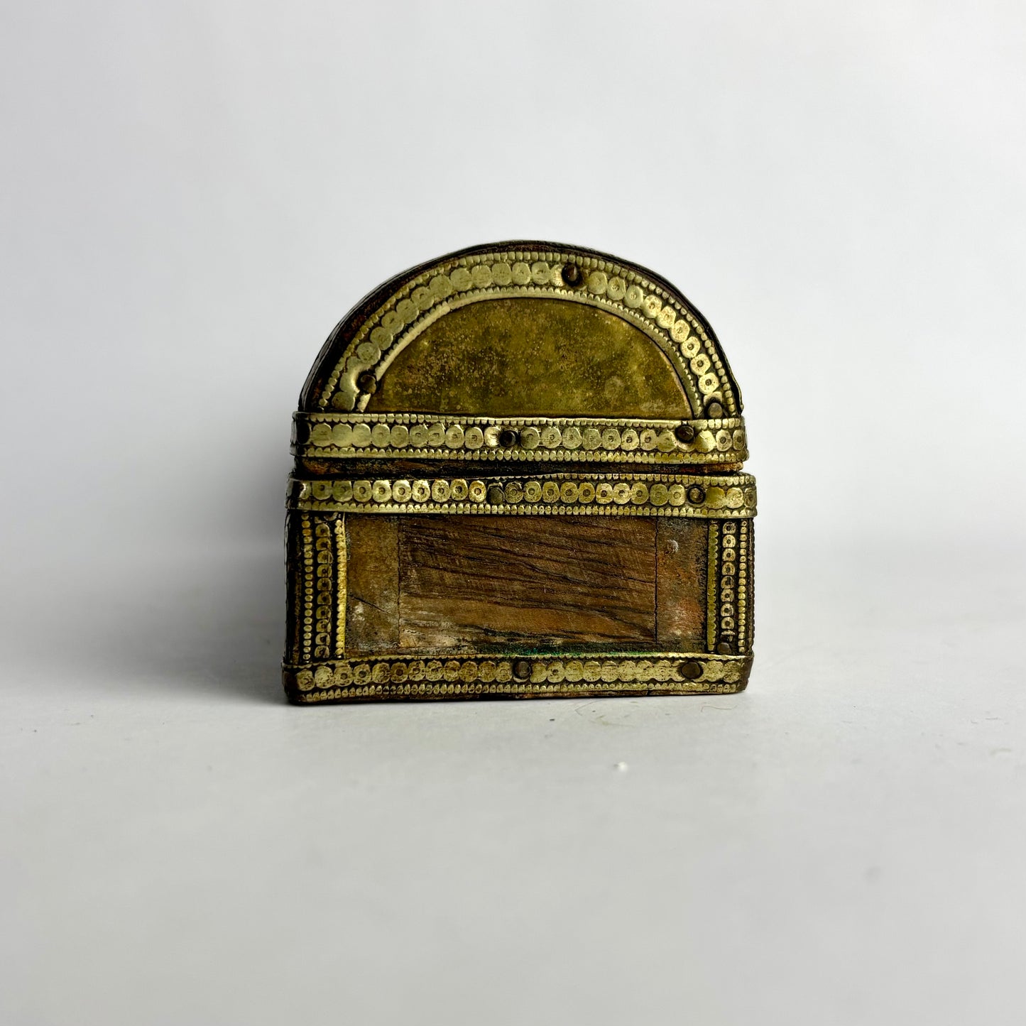 Antique Brass Bound Wooden Pen / Document Box c1900