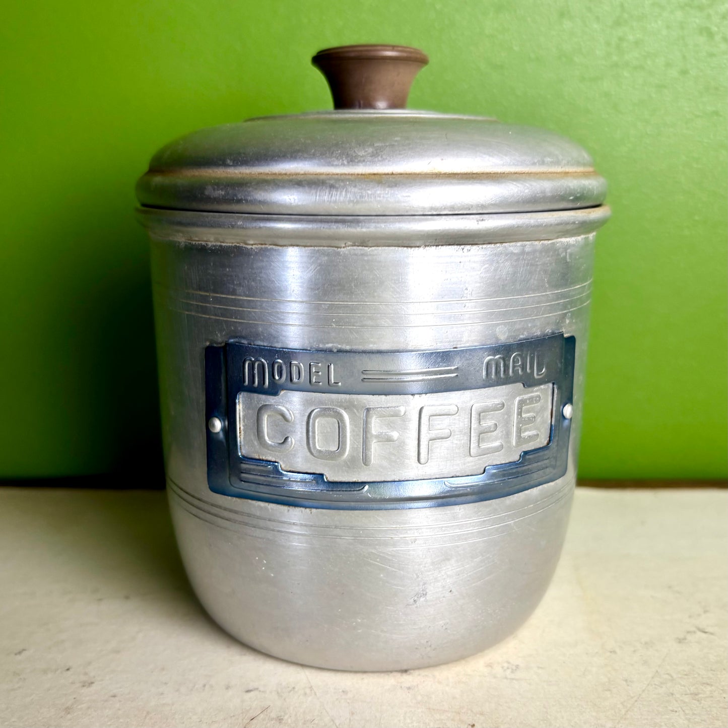 Vintage Model Maid Aluminium Kitchen Canister Set – 6 Piece – Tea, Coffee, Sugar, Flour, Rice & Biscuits