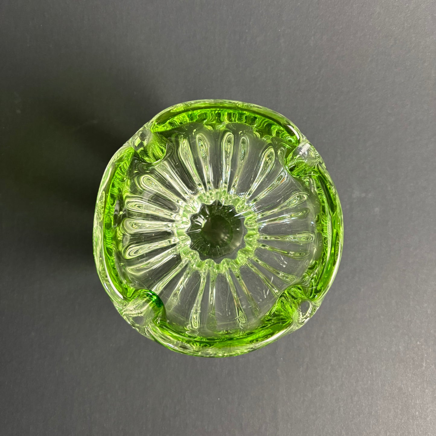 Art Deco Uranium Glass Bowl – Vaseline Glass – Czech Bohemian Pressed Glass – UV Reactive