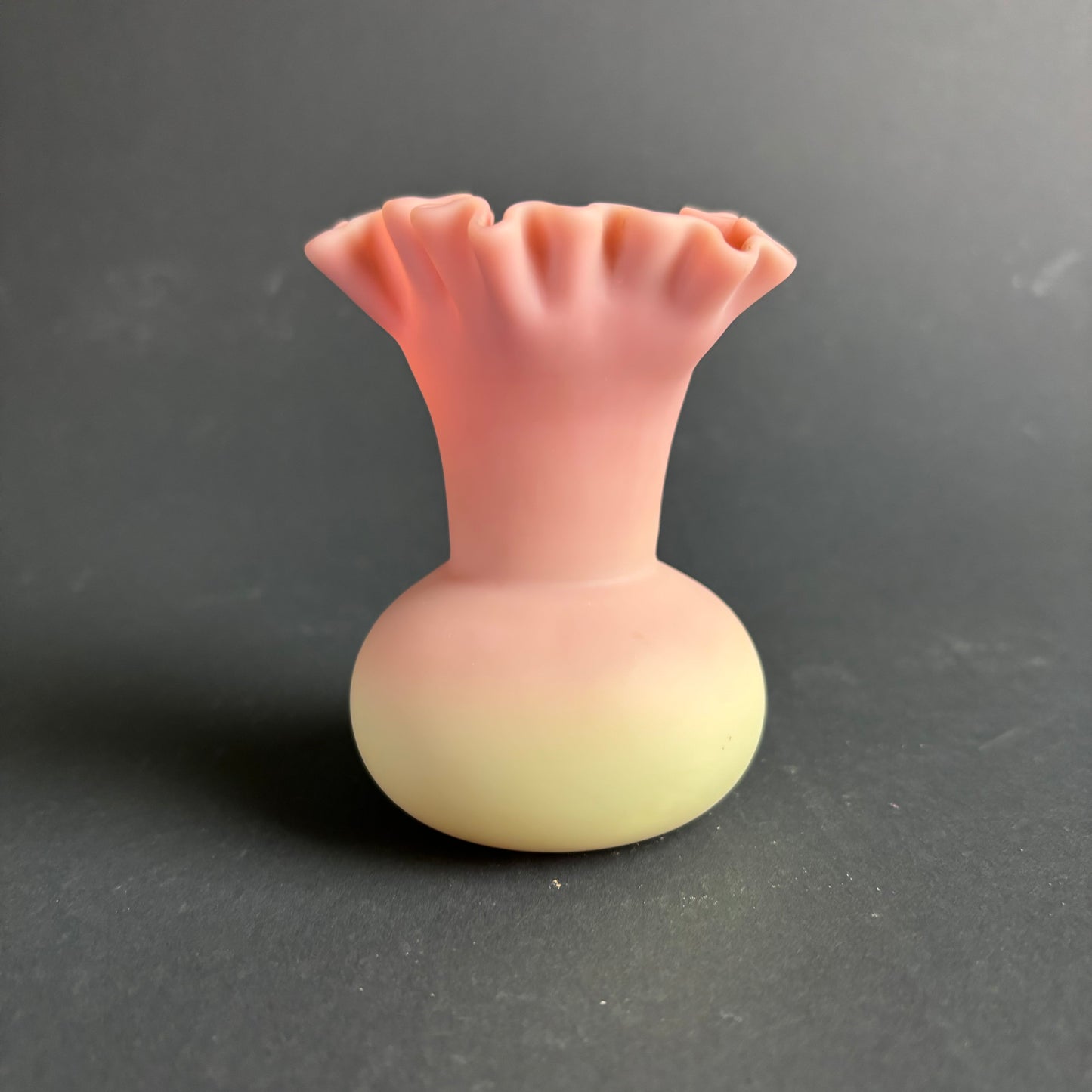 Victorian Vaseline Uranium Glass Vase – Satin Finish – UV Reactive – c.1890