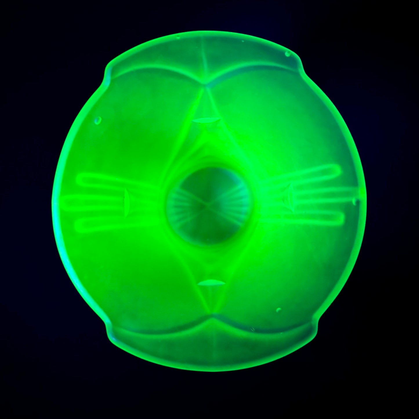 Art Deco Uranium Glass Vase – Vaseline Glass – UV Reactive – c1930s