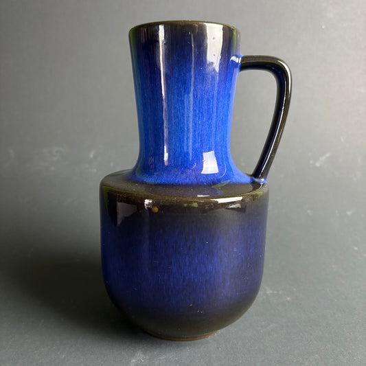 Bay Keramik West German Pottery Vase – Blue Drip Glaze – Model 44/20 – Fat Lava Era – 20 cm