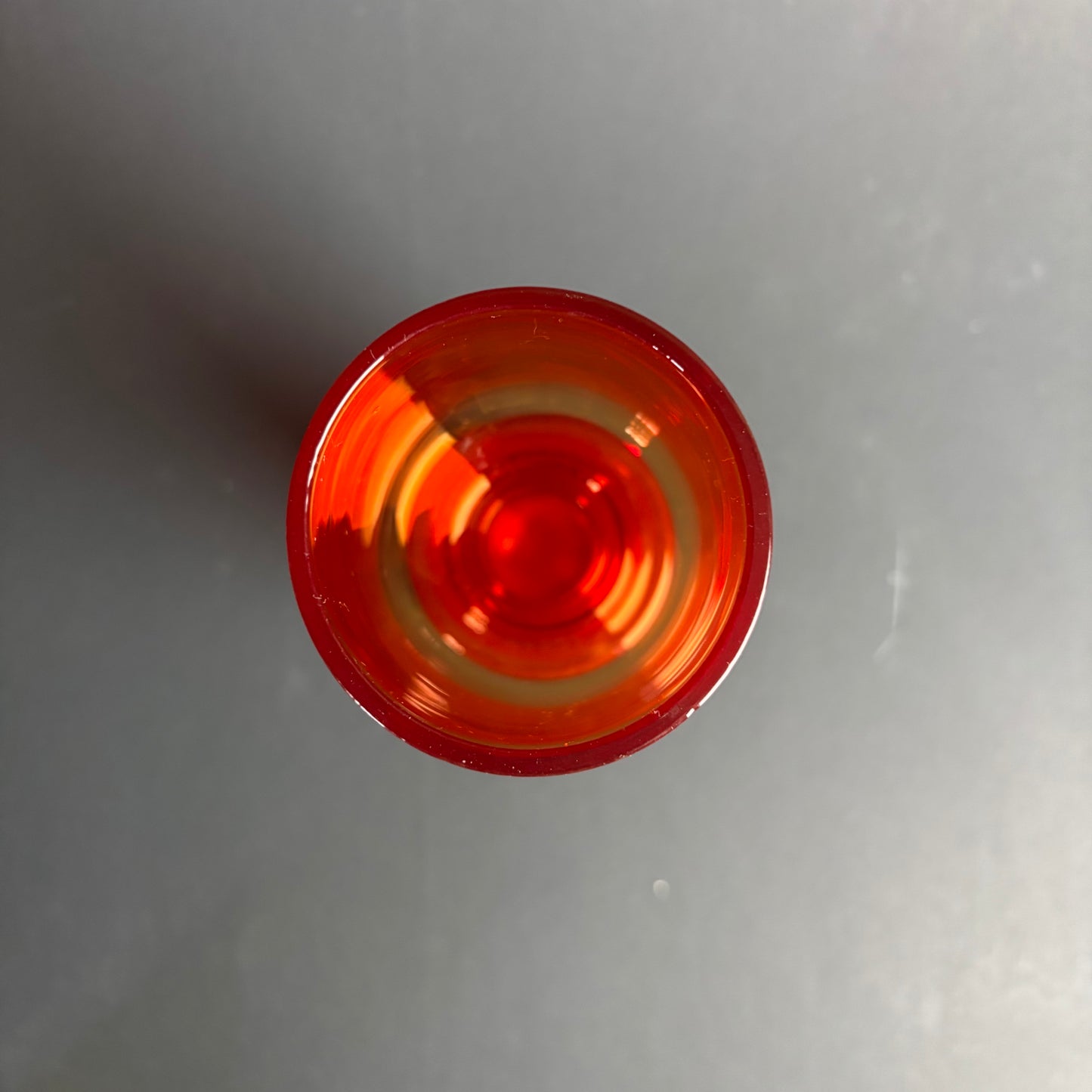 Mid Century Red Glass Vase Scandinavian Style Tall Art Glass Retro 27cm