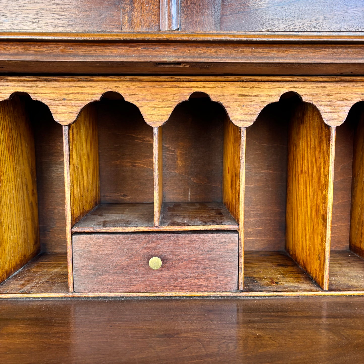 Australian Federation Blackwood Leadlight Bureau Bookcase c.1910–1925