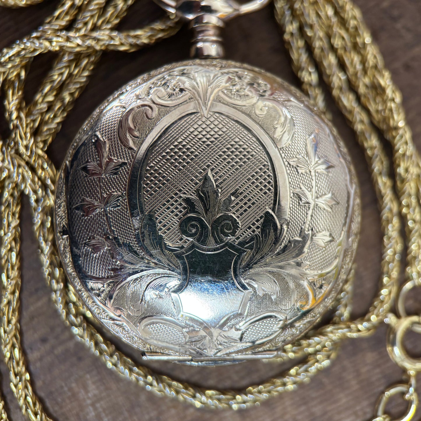 Ladies' Elgin gold-filled hunter pocket watch with chain