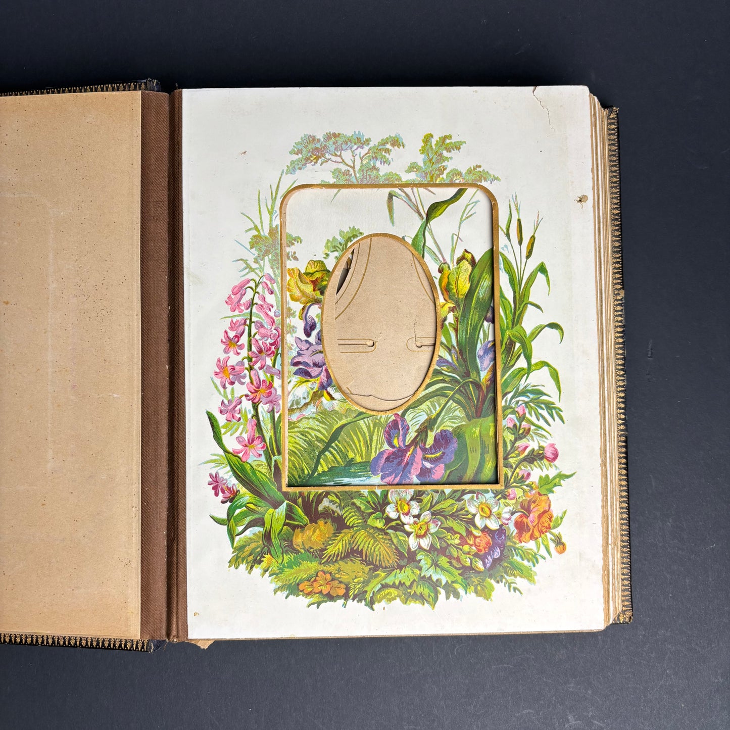 Victorian Leather Photograph Album c.1880s – Embossed Gilt Cover