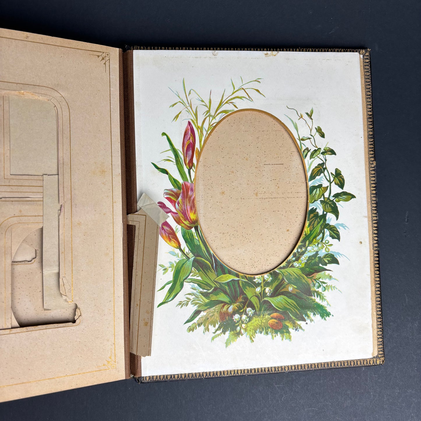 Victorian Leather Photograph Album c.1880s – Embossed Gilt Cover