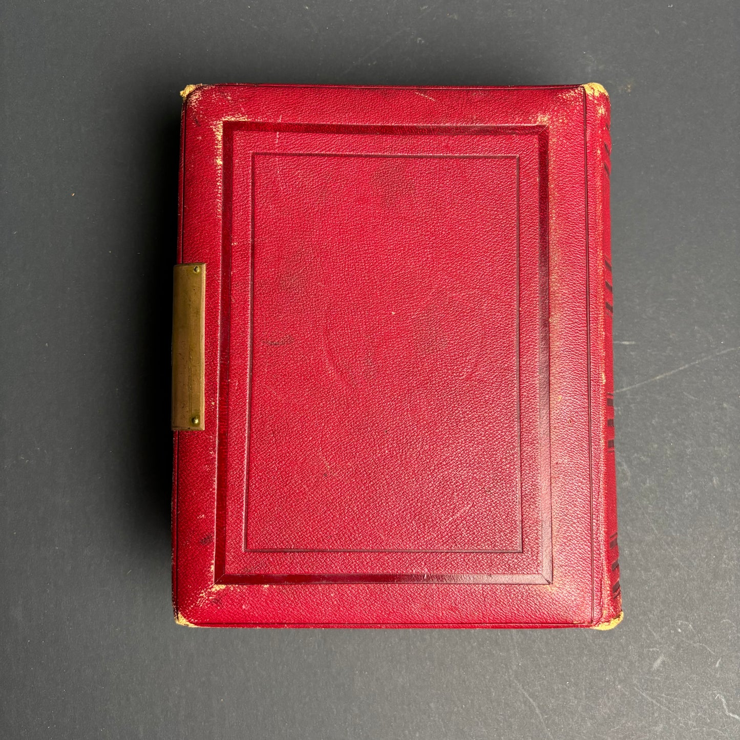 Antique Victorian Leather Photograph Album with Brass Clasp – c1890