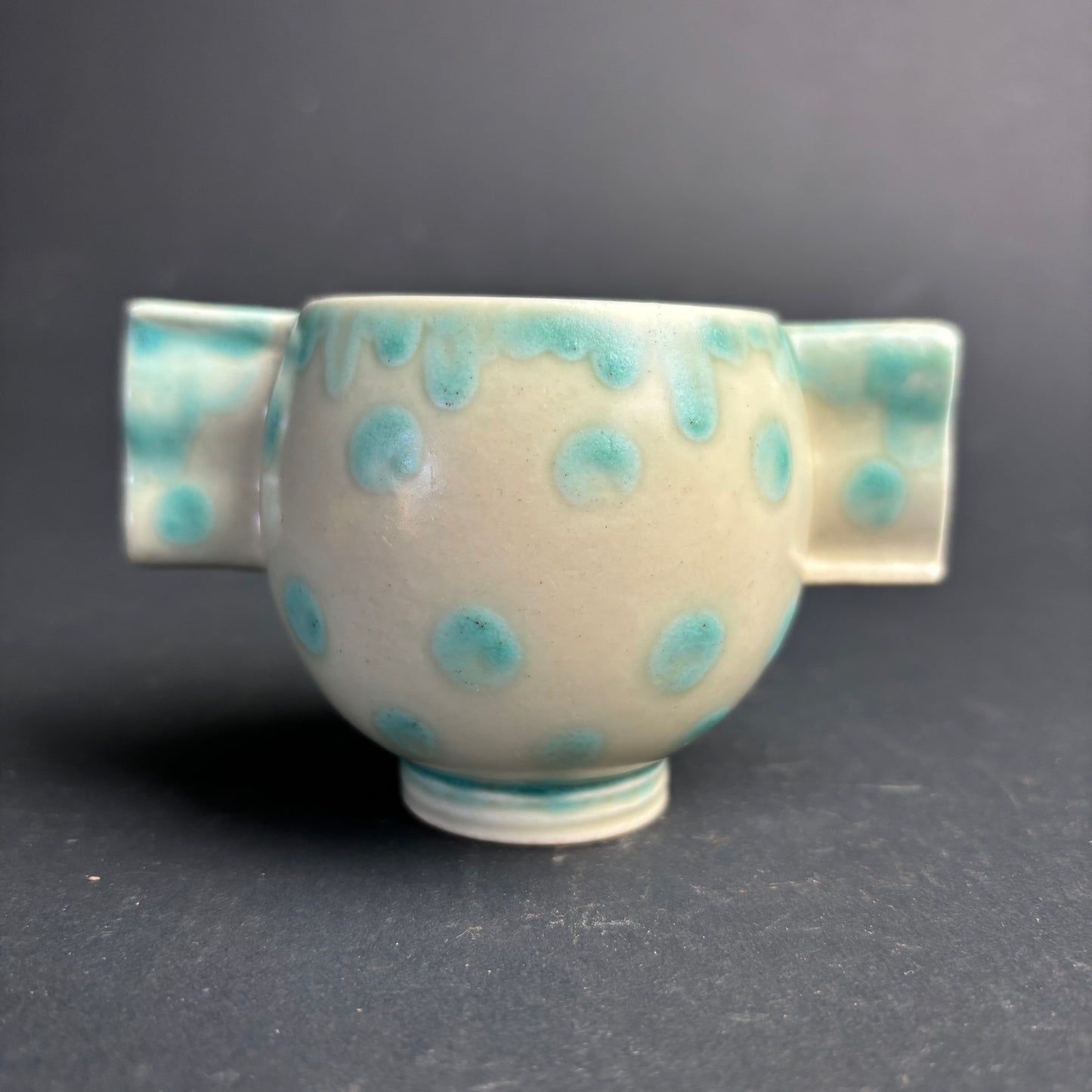 Carlton Ware Creamer & Sugar Set – Turquoise Spot Glaze