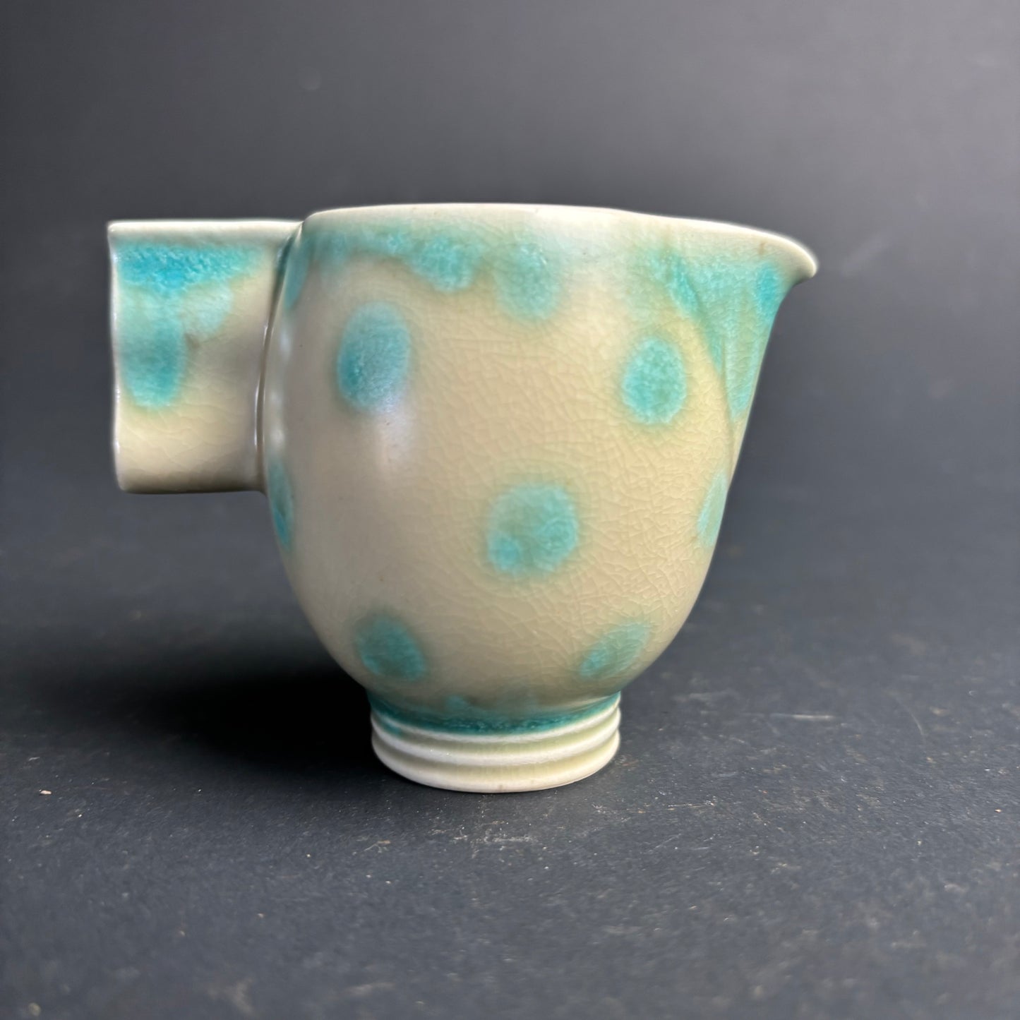 Carlton Ware Creamer & Sugar Set – Turquoise Spot Glaze