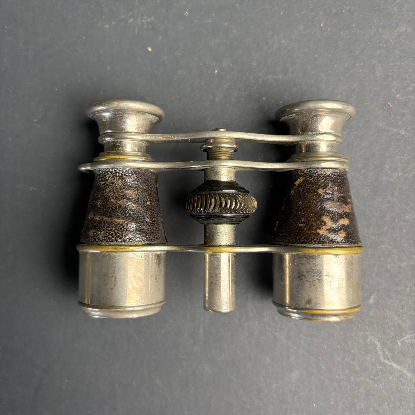 Antique Opera Glasses with Compass – Brass & Leather