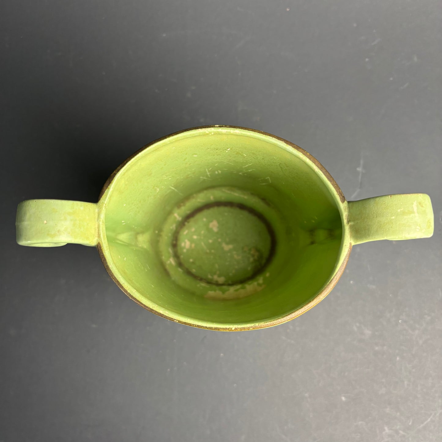 Large Vintage English Art Deco Vase – Twin Handle – Hand Painted Floral