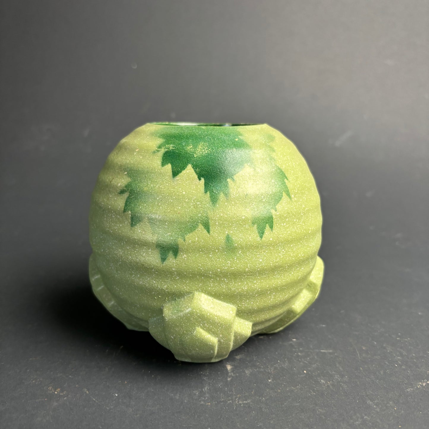 Vintage Art Deco Vase – Hand Painted Floral – Matte Glaze