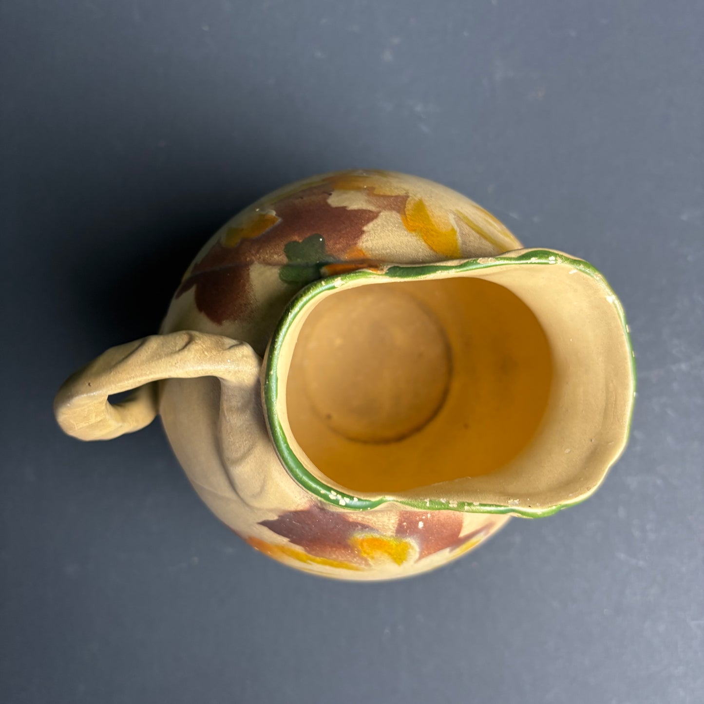 Vintage English Pottery Jug – Hand Painted Floral – Cottage Style