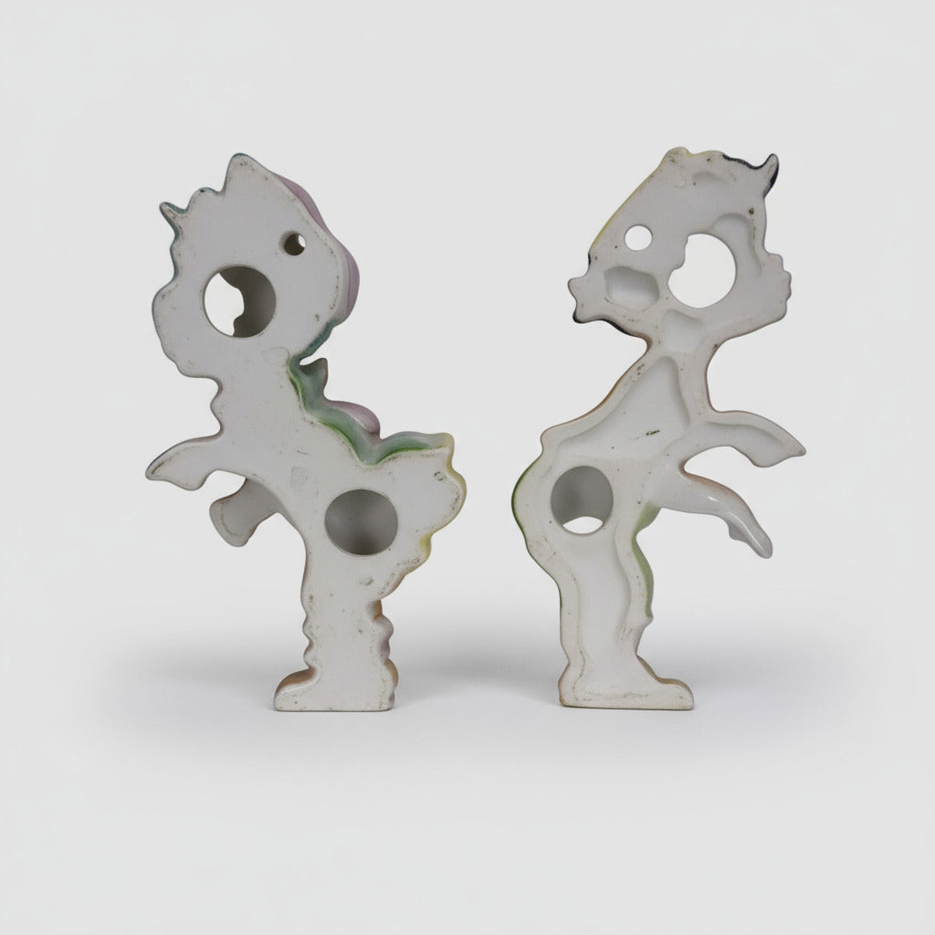 Vintage “Kissing Couple” Wall Plaques — 1950s (Pair, 15cm)