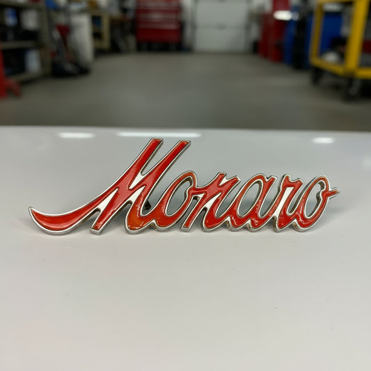 Holden Monaro Script Badge – Original Vintage Car Emblem (HK–HQ Series)