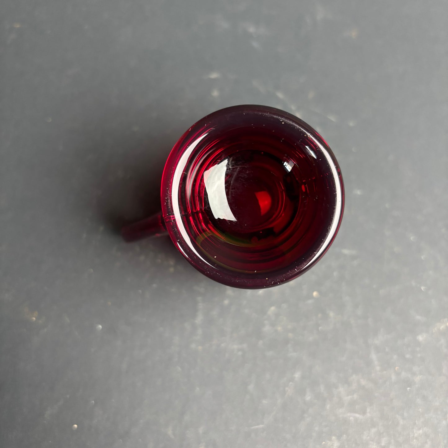 Vintage Martinsville Glass Moondrops Ruby Cream & Sugar Set c.1930s