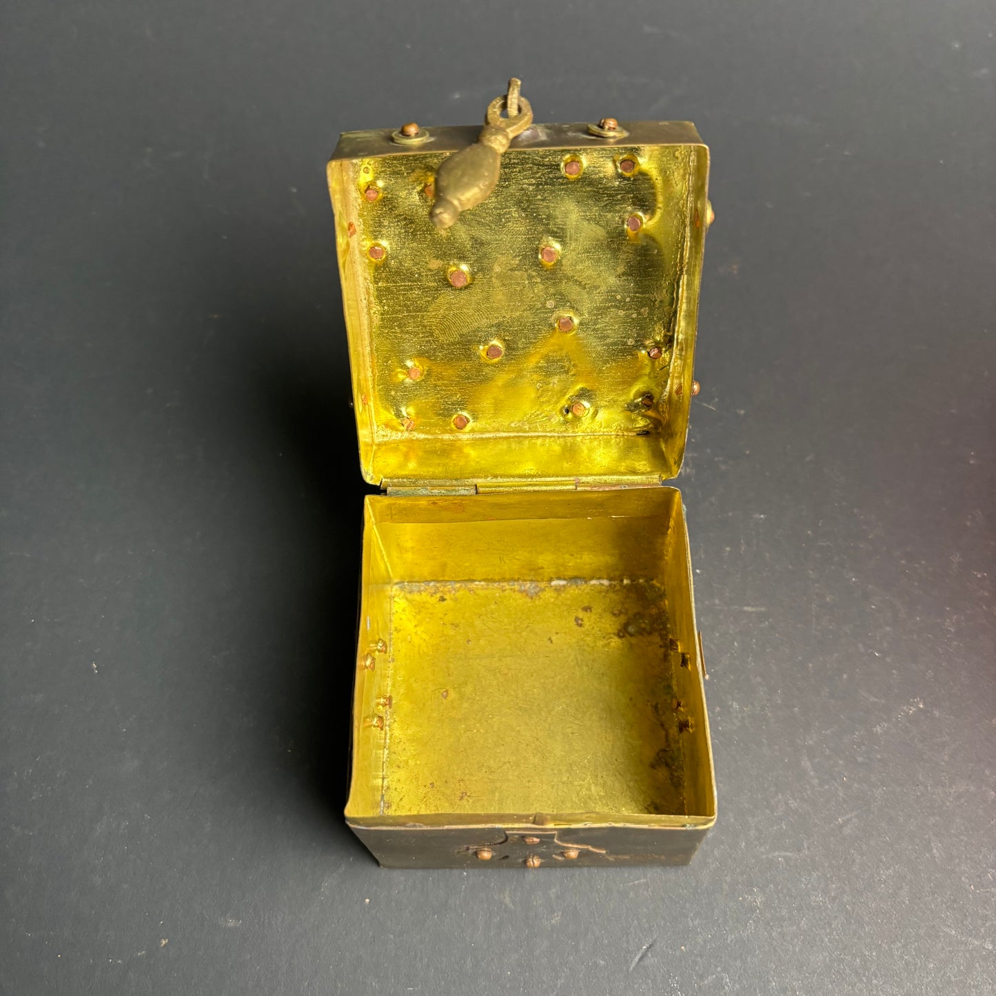 Vintage Brass Trinket Box – Gothic Revival Style