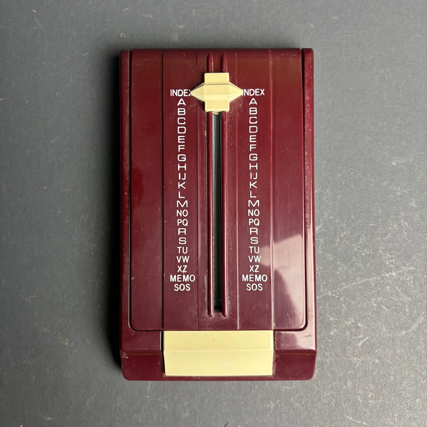 Vintage Teledex Desk Address Index – Burgundy & Cream – Model T53-6