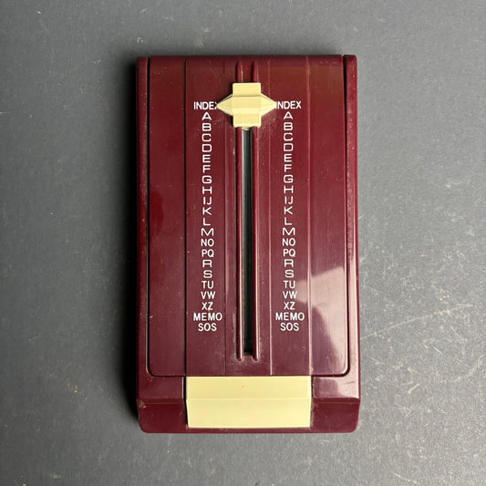 Vintage Teledex Desk Address Index – Burgundy & Cream – Model T53-6