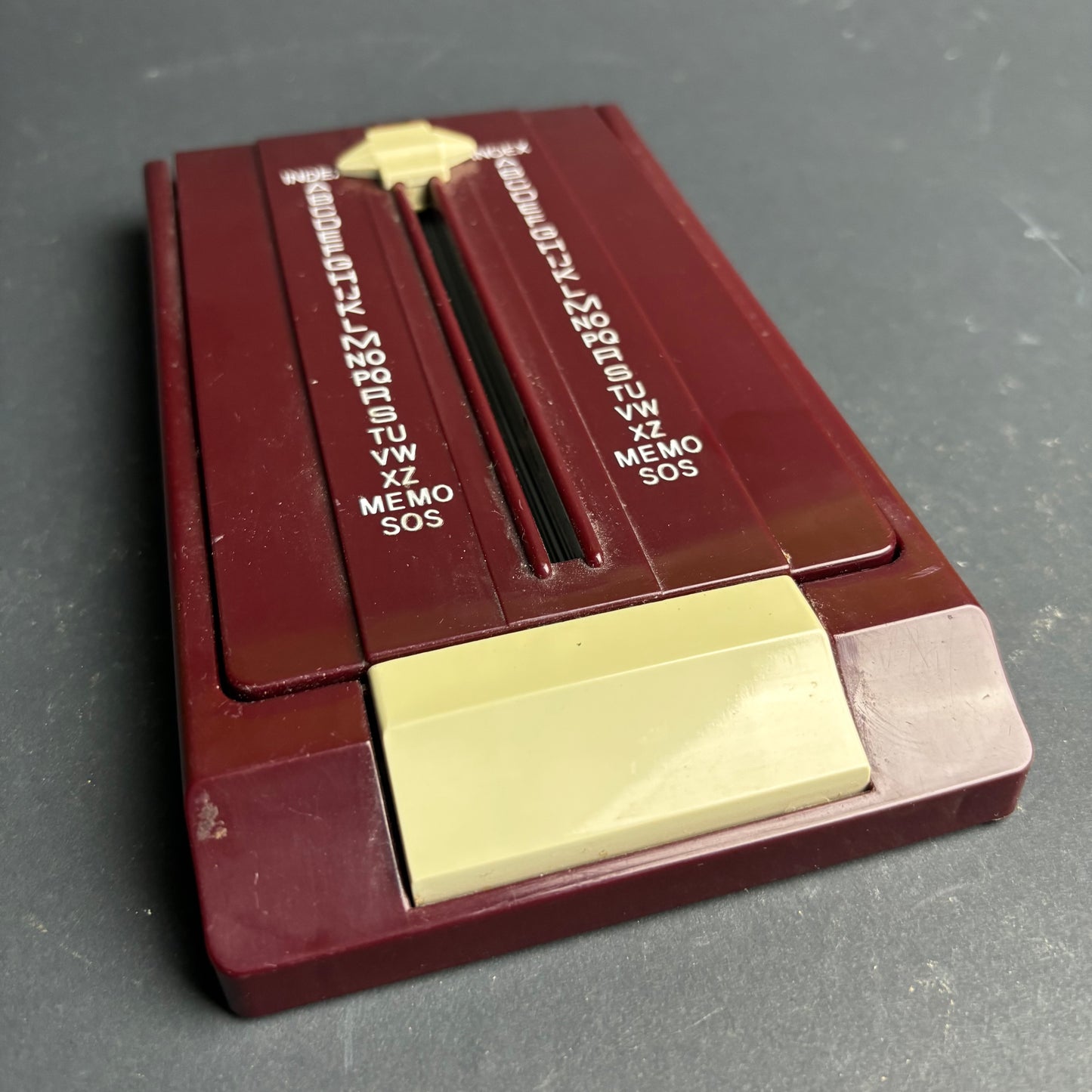 Vintage Teledex Desk Address Index – Burgundy & Cream – Model T53-6