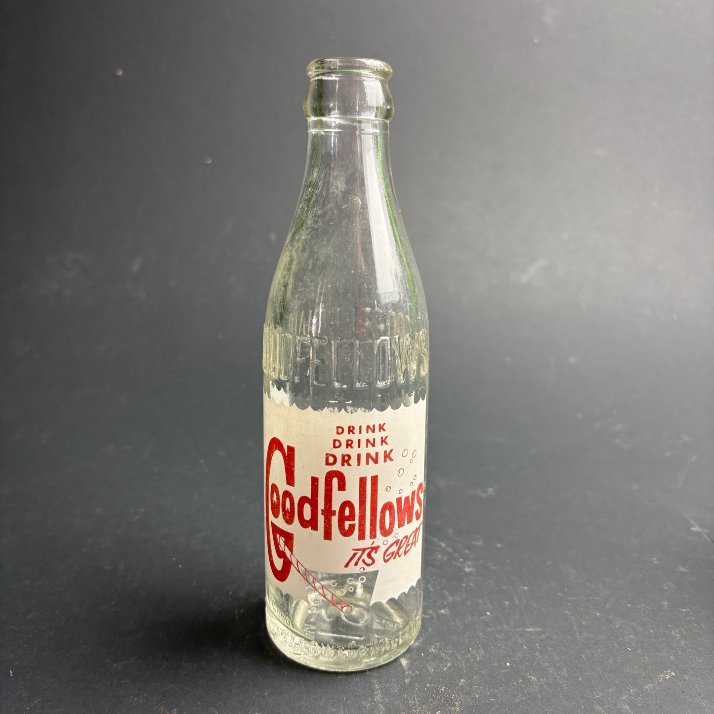 Goodfellows Soft Drink Bottle – Ballarat – Embossed Glass Soda Bottle Vintage Australia