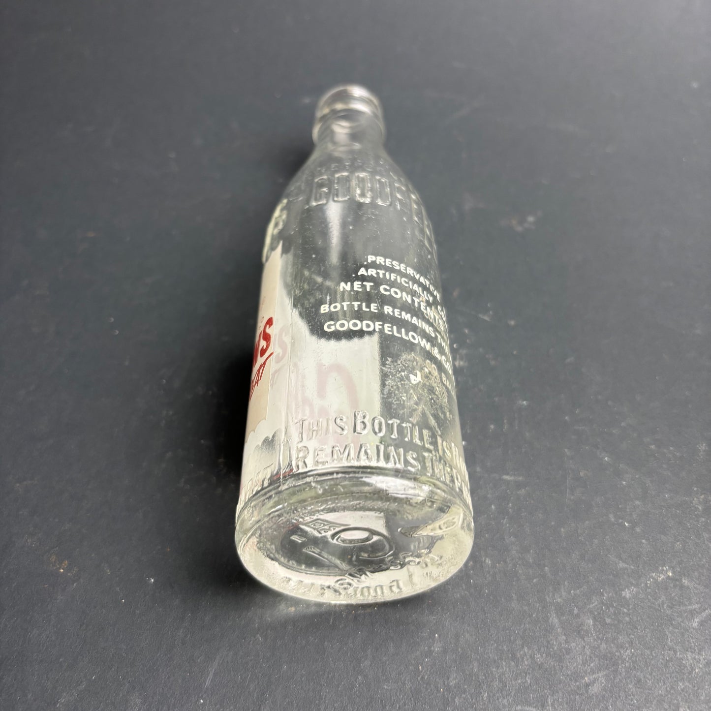 Goodfellows Soft Drink Bottle – Ballarat – Embossed Glass Soda Bottle Vintage Australia