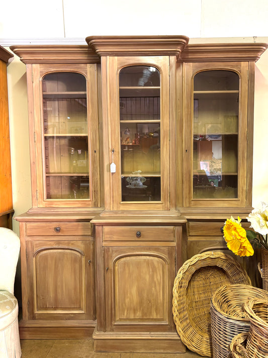Victorian breakfront bookcase reproduction