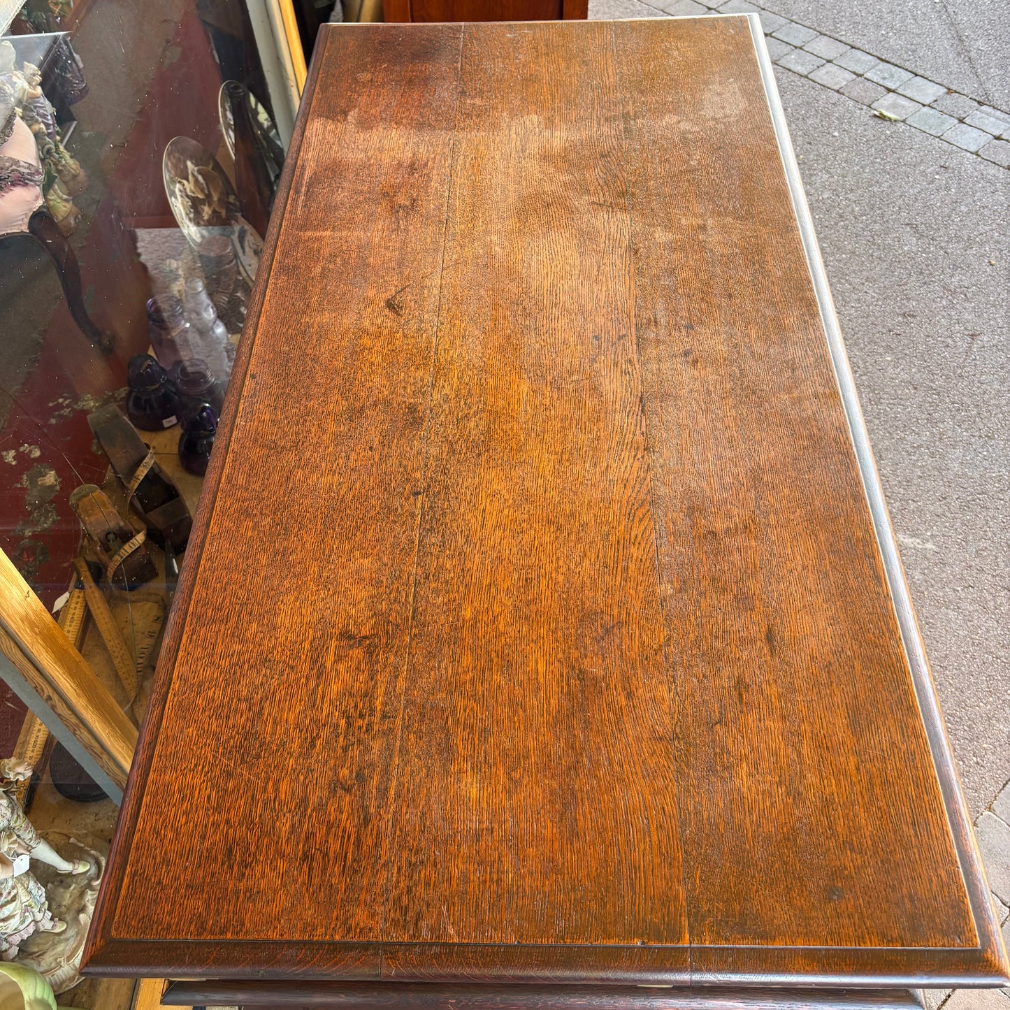 Antique Victorian Carved Oak Desk – Pedestal Writing Desk