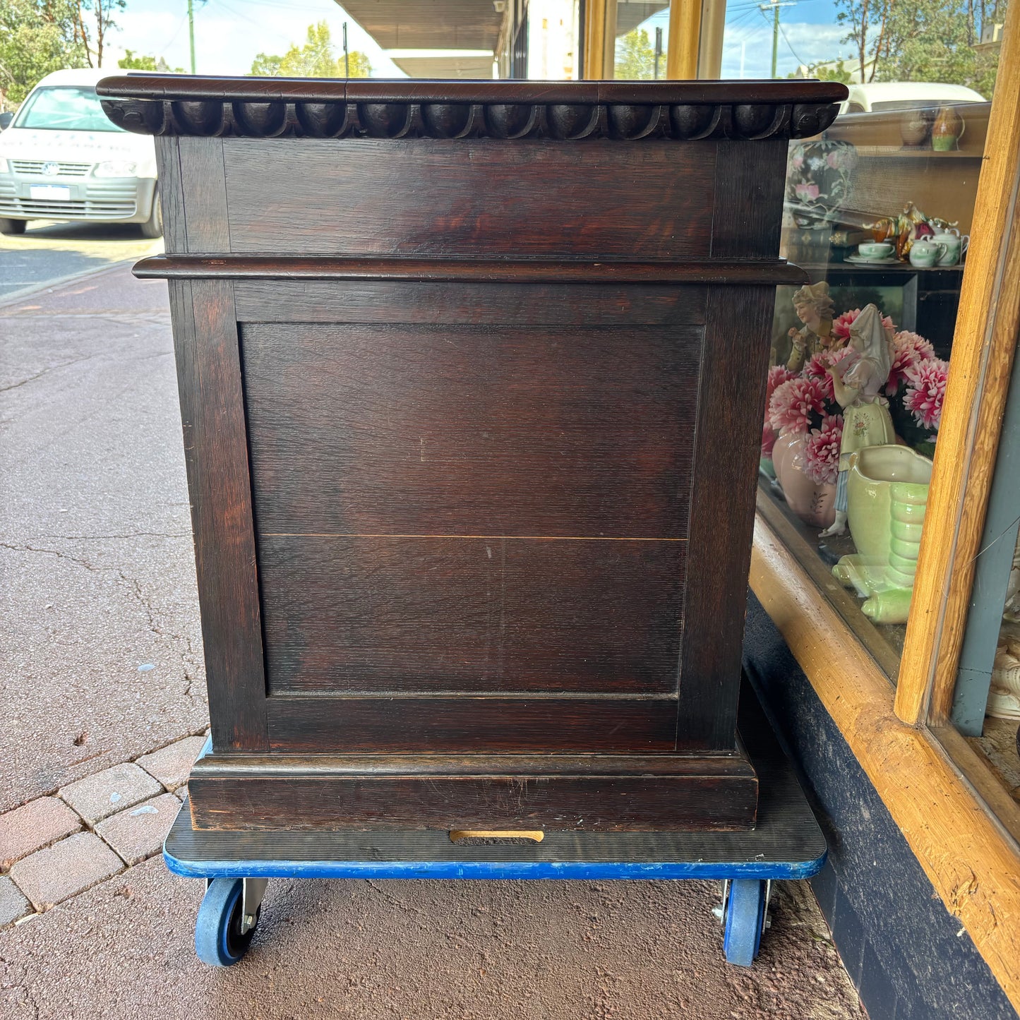 Antique Victorian Carved Oak Desk – Pedestal Writing Desk