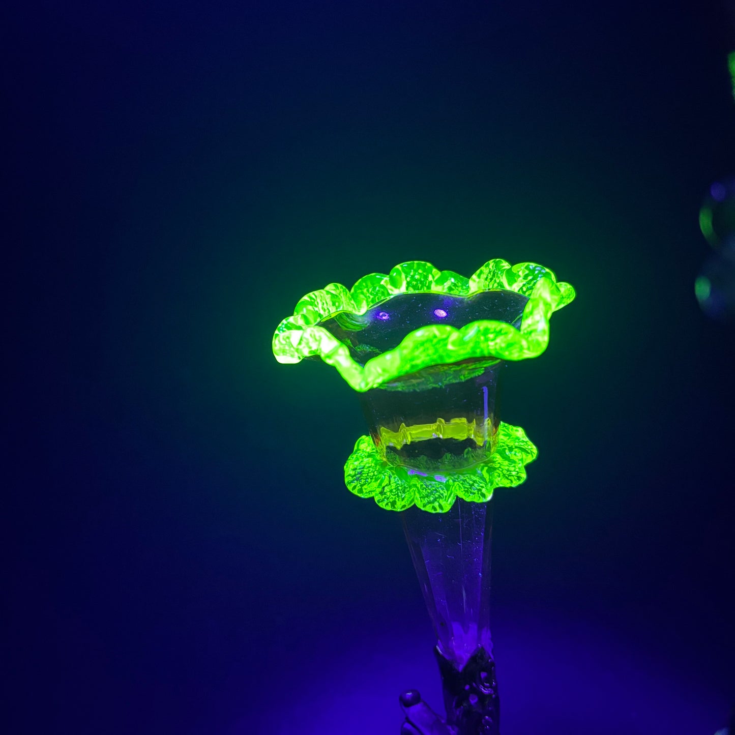 Victorian Cranberry & Uranium Glass Epergne with Silver Plate Base