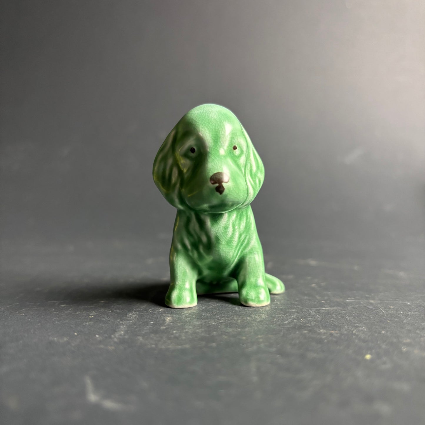 Sylvac England Green Puppy Figurine Small Dog Vintage