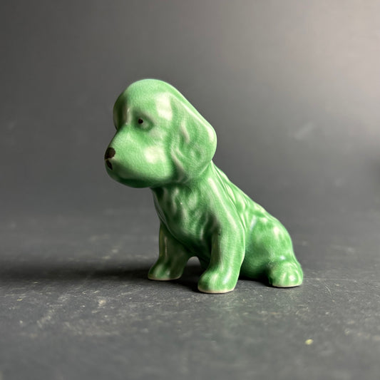 Sylvac England Green Puppy Figurine Small Dog Vintage