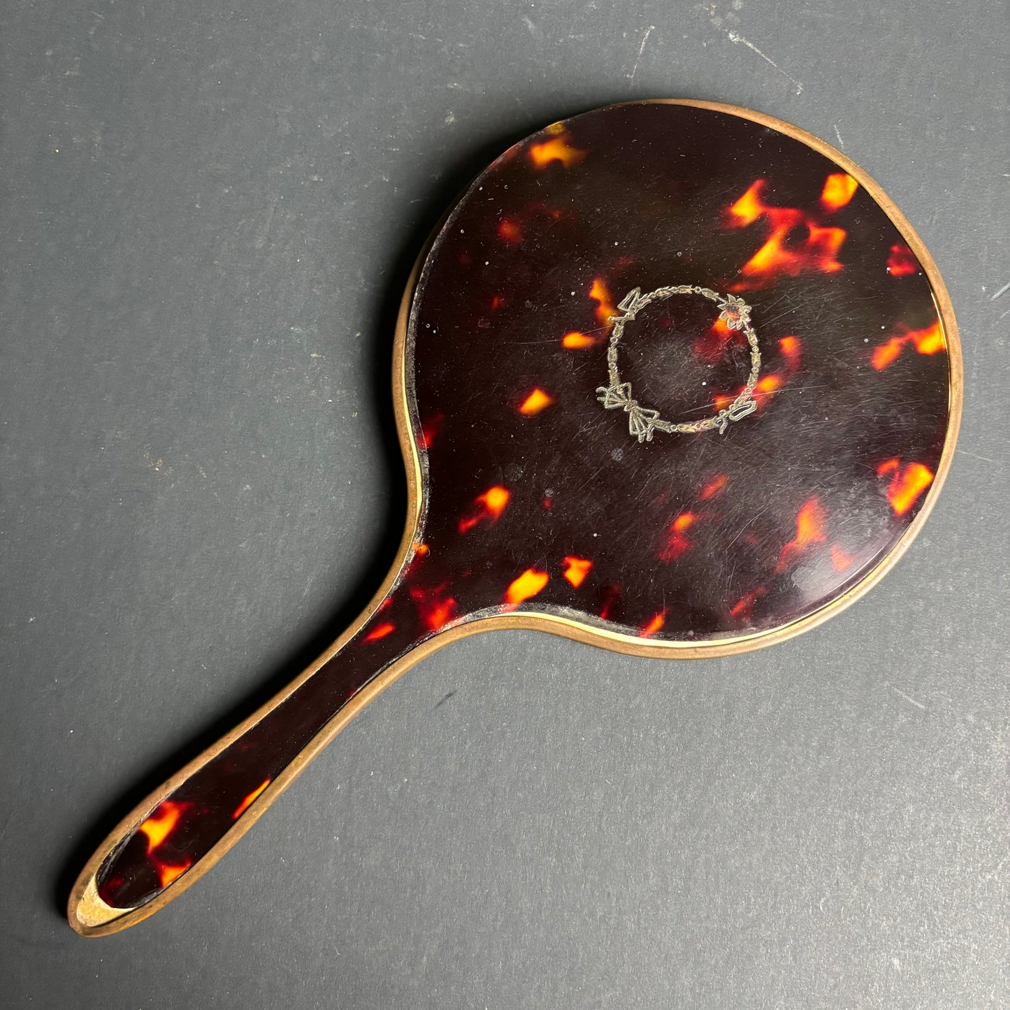 Vintage Tortoiseshell Style Hand Mirror – Dressing Table Piece