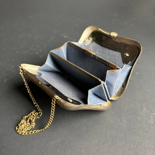 Vintage Silver Tone Evening Purse – Compact Concertina Coin Bag
