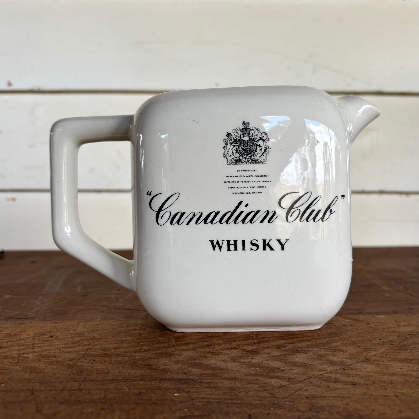 Canadian Club Whisky Water Jug – Vintage Bar Advertising (c.1970s–80s)