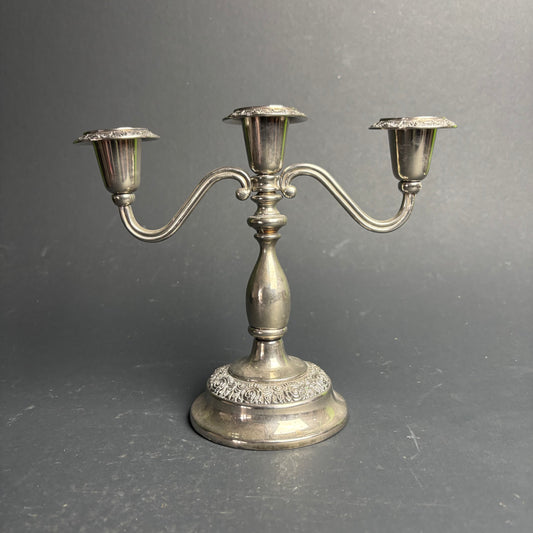 Vintage 3-Arm Candelabra – Silver Plate Table Centrepiece