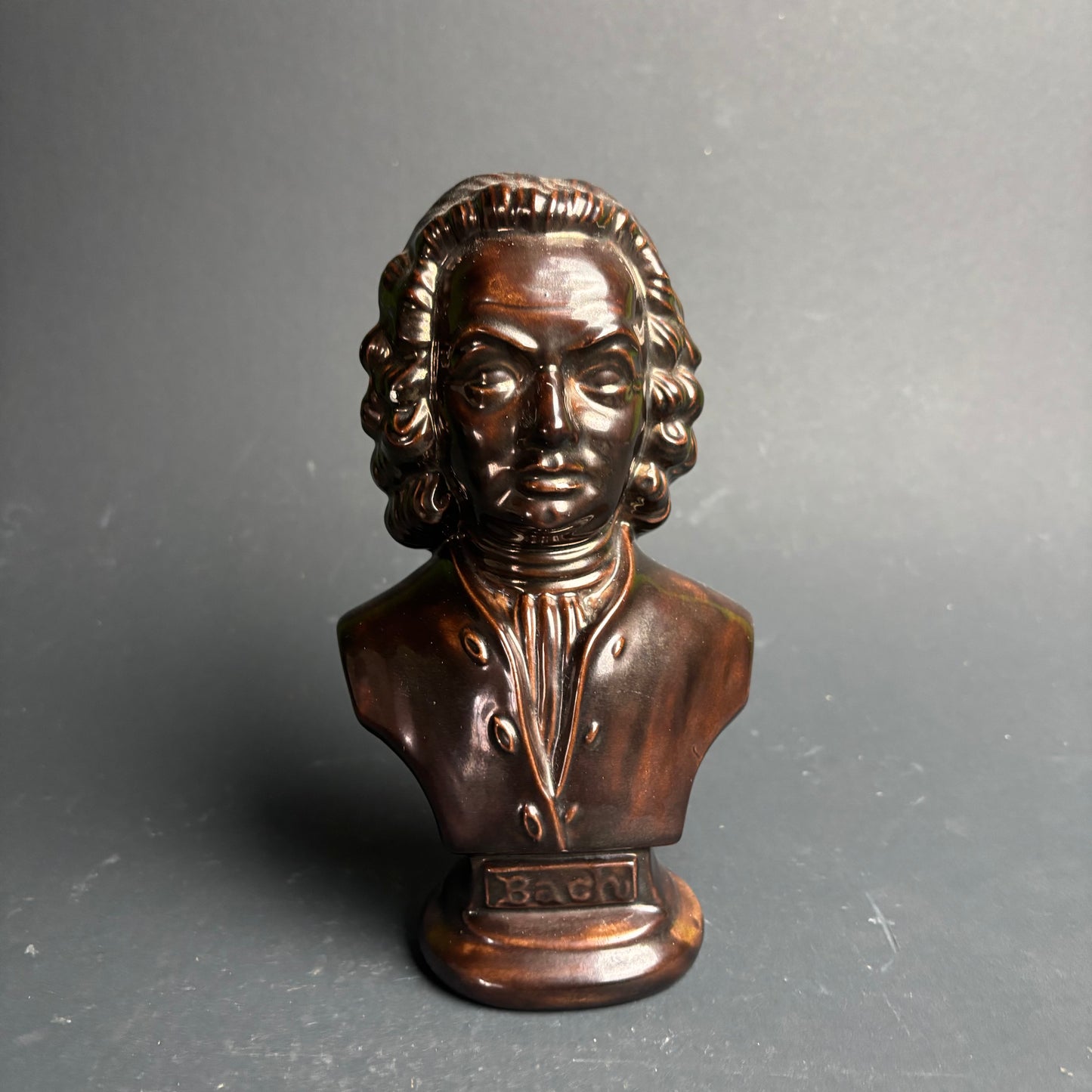Vintage Arnels “Bach” Bust – Bronze Glaze Ceramic Figure (USA)