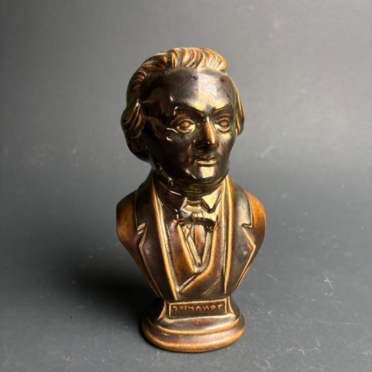 Wagner Bust by Arnels USA – Vintage Ceramic Composer Figurine (Bronze Glaze)