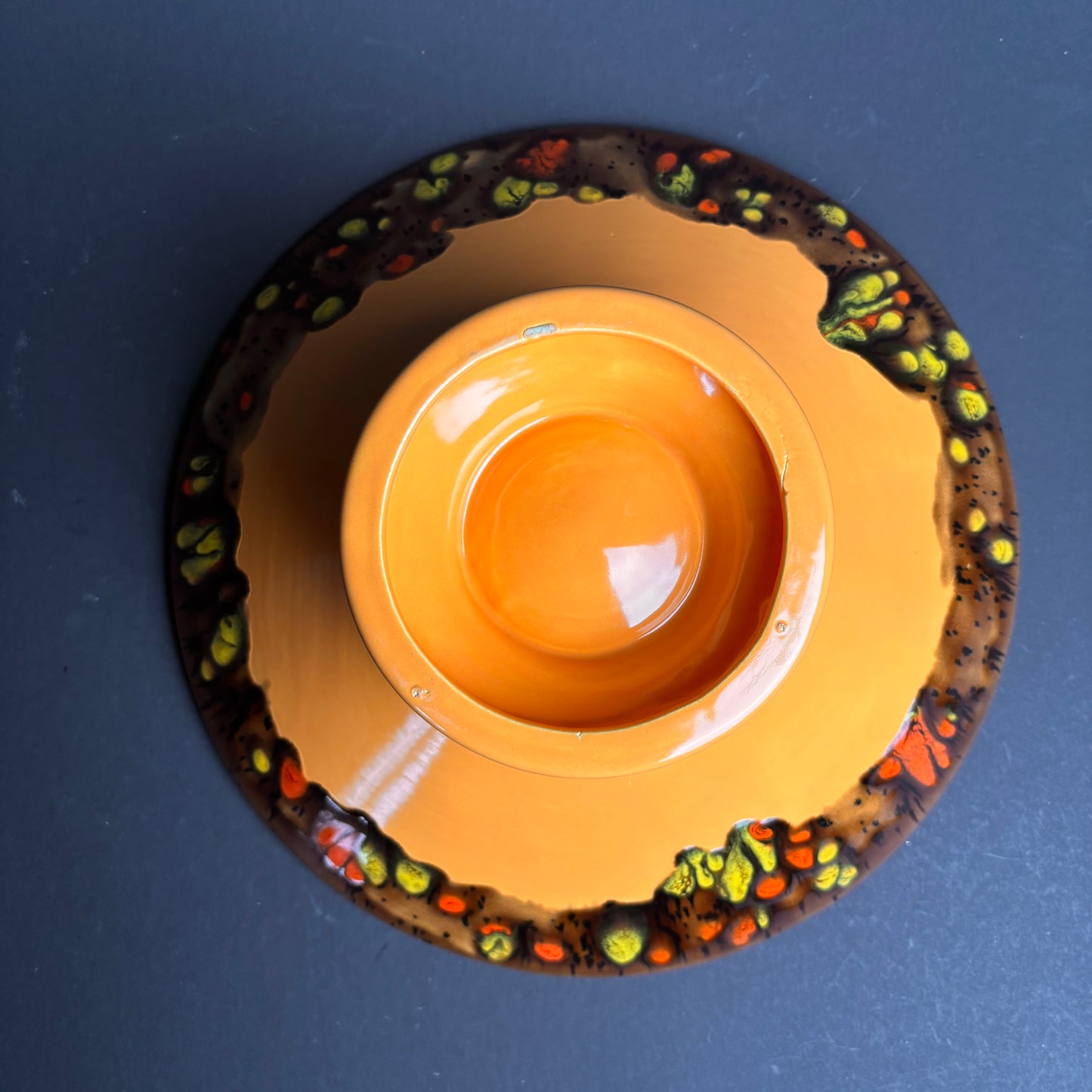 Vintage Drip Glaze Pedestal Bowl – Mid-Century Australian Studio Pottery