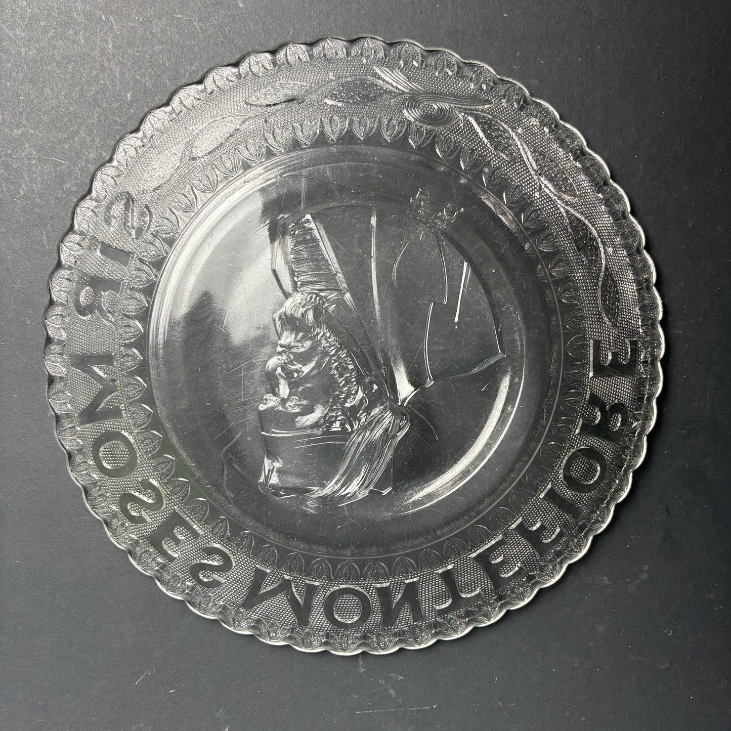 Sir Moses Montefiore Commemorative Glass Plate – Victorian Pressed Glass