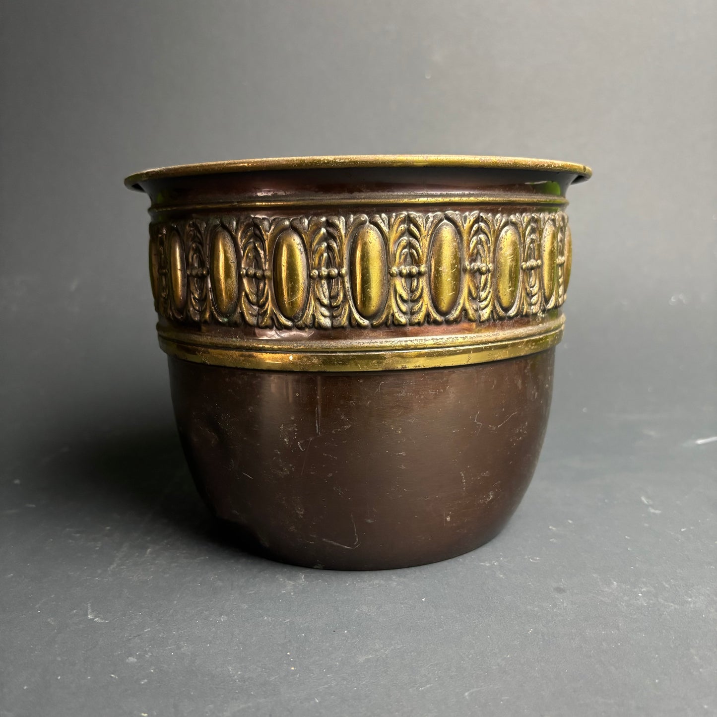 Vintage Solid Brass Planter Bowl – Halal Ware
