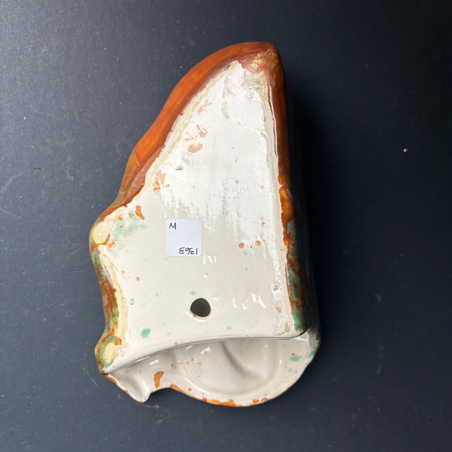 Australian Studio Pottery Wall Pocket – Drip Glaze Mid-Century