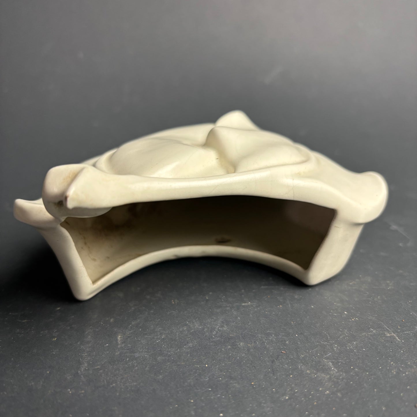 Newtone Pottery Wall Pocket – Cream Glaze Mid-Century Australian c.1940s–50s