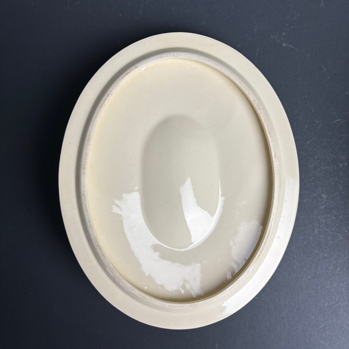 Vintage Diana Pottery Lidded Casserole Dish – Australian Ovenware – Blue & Cream (Large)